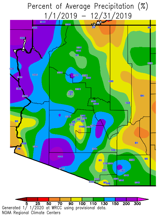 Arizona Map With Weather Temperatures